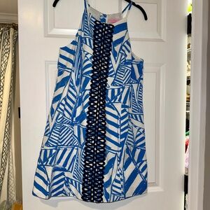 NWOT Lilly Pulitzer Annabelle Bay Blue Sail Boat Print Shift Dress
